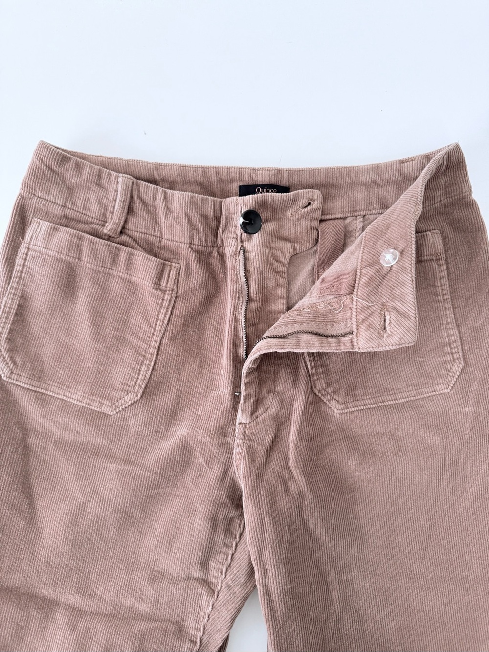 Quince Organic Cotton Stretch Corduroy Wide Leg Crop Pants Tan Beige Size 12 - Picture 6 of 12